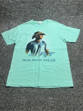 Kenny Chesney The Big Revival Tour 2015 Graphic Tee - Light Aqua